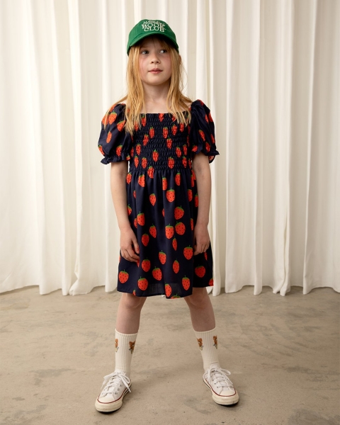MINI RODINI Kleid Strawberry - blau